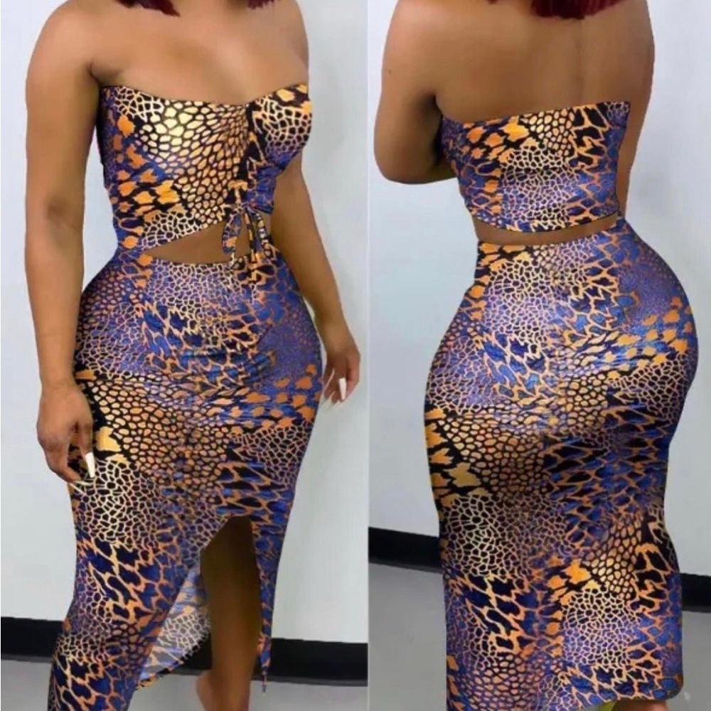 Strapless Animal Print Dress